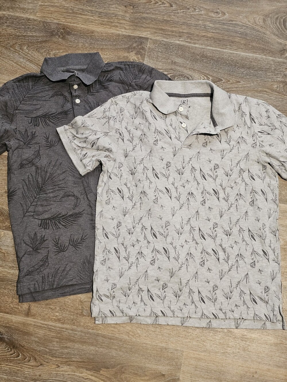George Men's Short-Sleeve Polo Duo in Light Gray and Charcoal